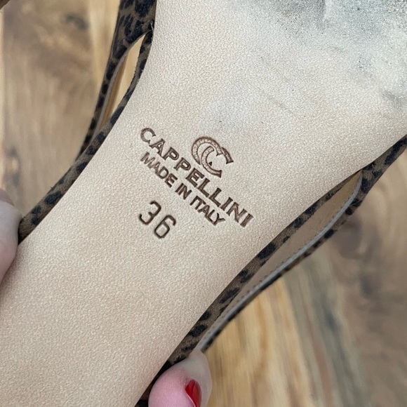 Ann Mashburn Leopard Slingback Kitten Heel Pointed Toe Pumps Size 36 - Picture 4 of 5